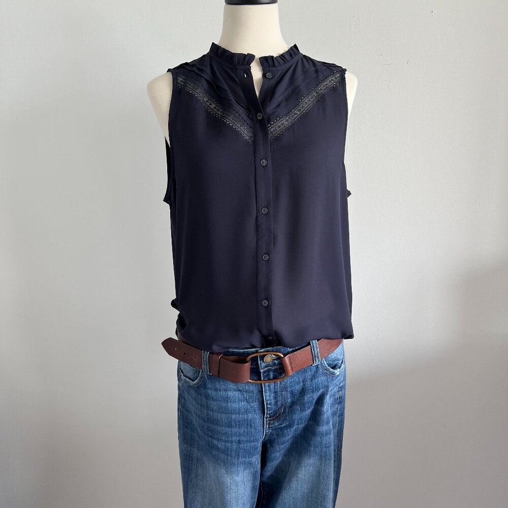 NEW Ann Taylor Navy Sleeveless top.  Size M